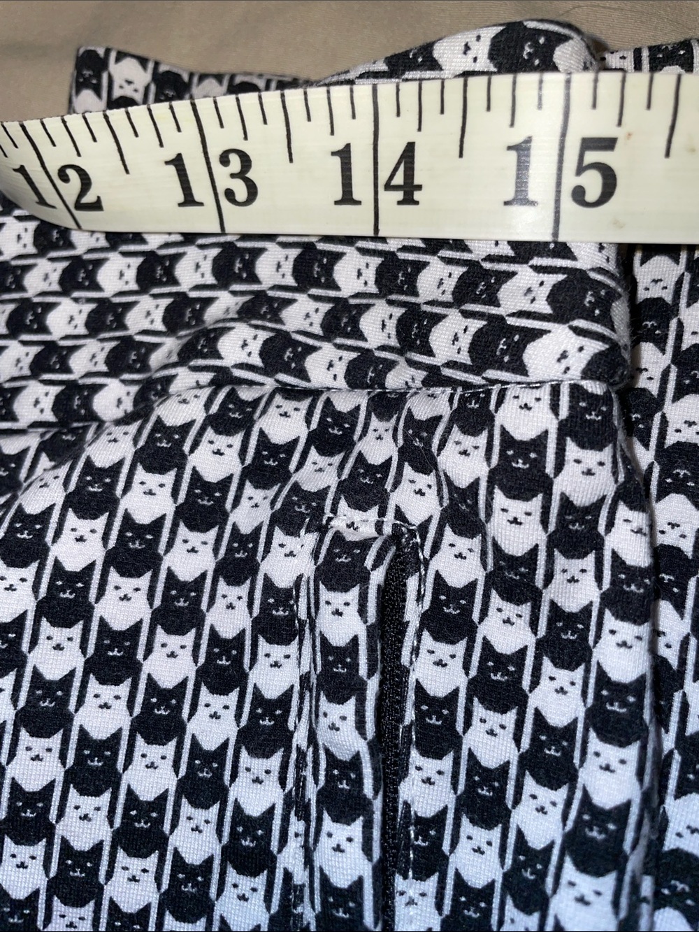 Betabrand Catstooth Black & White Patterned Dress Pants size MP